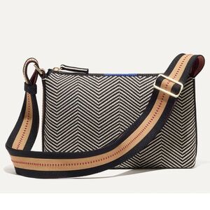 Rothy’s The Casual Crossbody in Dark Mist Stylish Chevron Patterned Shoulder Bag